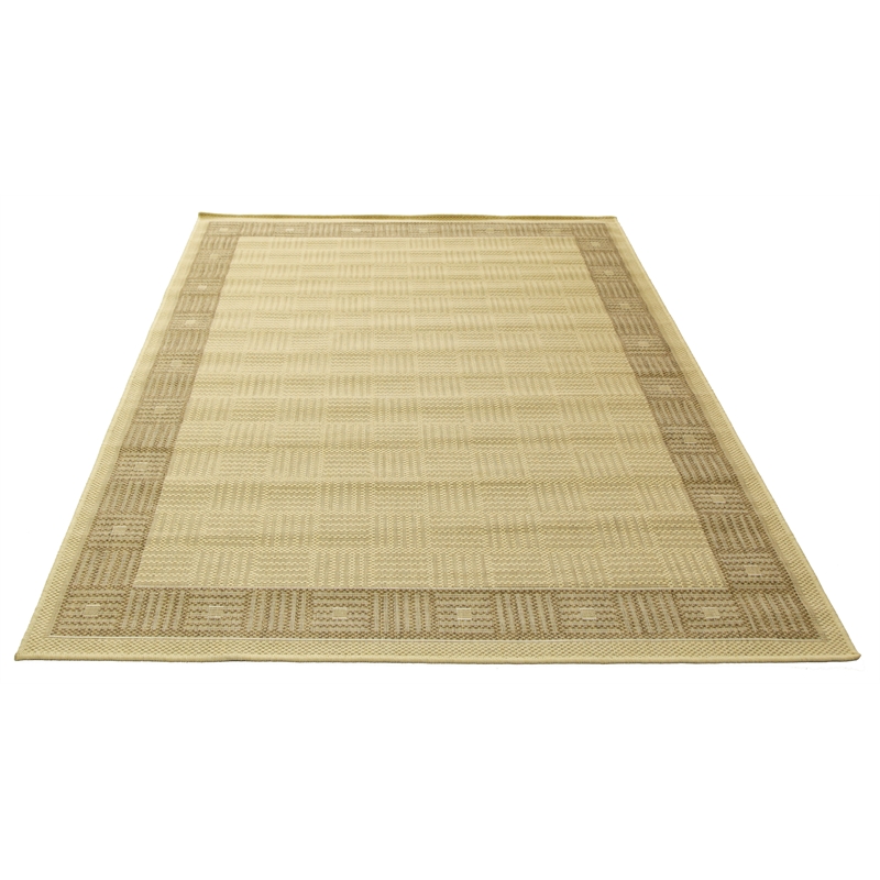 Hufflett 160 x 230cm Border Bone Ceduna Polypropylene Flat Weave Rug I