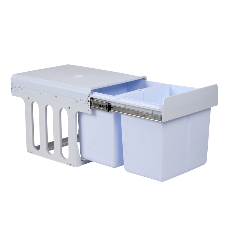 Practa 2 x 15L White Pullout Waste Bin Bunnings Warehouse