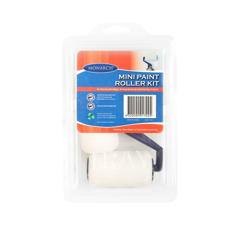 Monarch 70mm Handle MIni Paint Roller And Tray Kit I/N 1660518