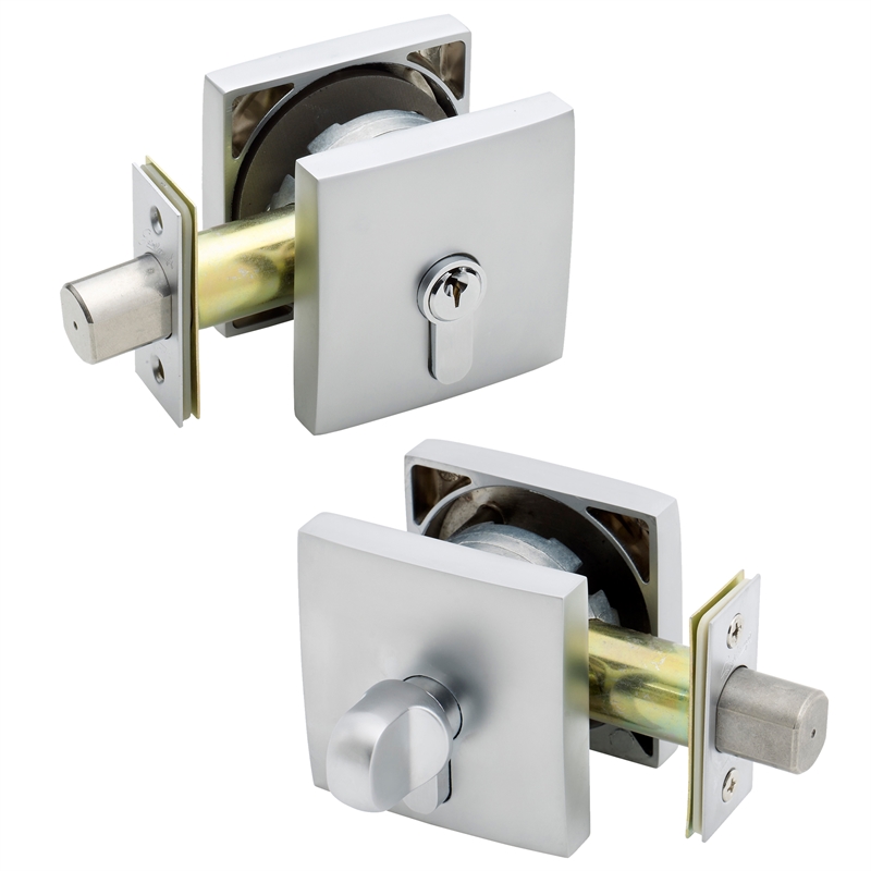 Gainsborough Satin Chrome G2 Series Single Cylinder Smooth Square Deadbolt