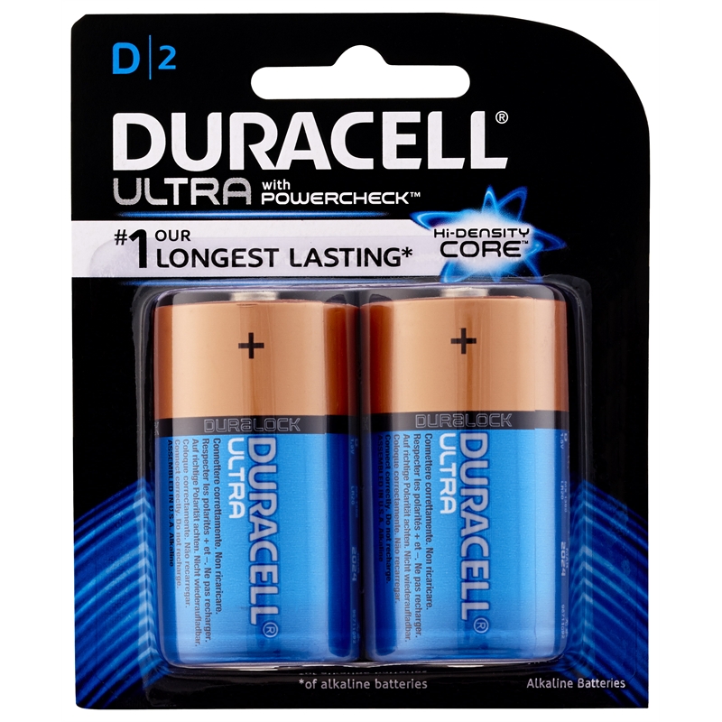 Duracell Ultra D Batteries - 2pk I/N 4410924 | Bunnings Warehouse