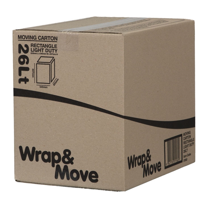 Wrap & Move 26L Light Duty Rectangular Moving Carton Bunnings Warehouse