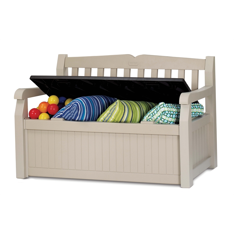 keter 265l 140x60x84cm eden outdoor storage bench i/n