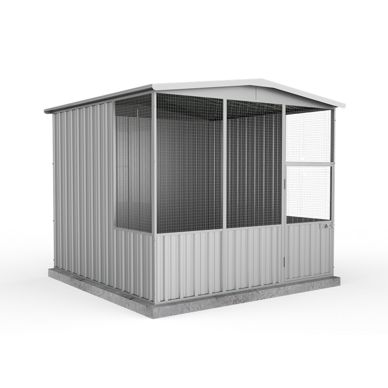 Absco Sheds 226 X 222 X 2m Single Door Aviary Zincalume