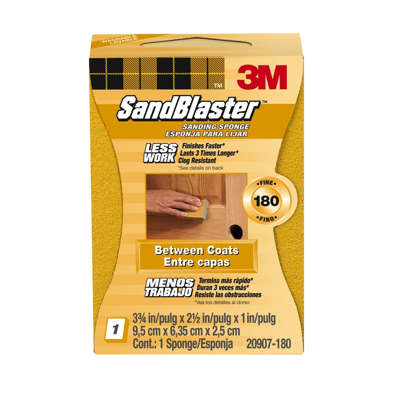 3M™ Sandblaster™ 117 x 68 x 26mm 180 Grit Fine Sanding Sponge