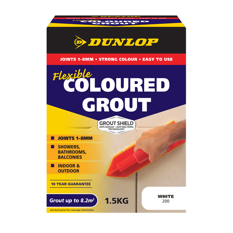Dunlop 1.5kg Flexible Coloured Grout White Bunnings Warehouse