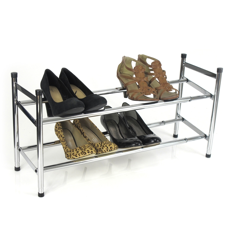 Easier Storage 2 Tier Chrome Expanding Shoe Rack | Bunnings Warehouse