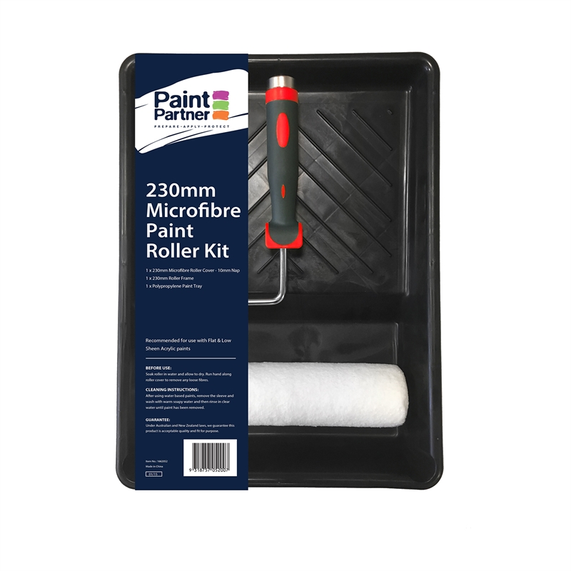 Paint Partner 230mm 3 Piece Microfibre Paint Roller Kit Bunnings