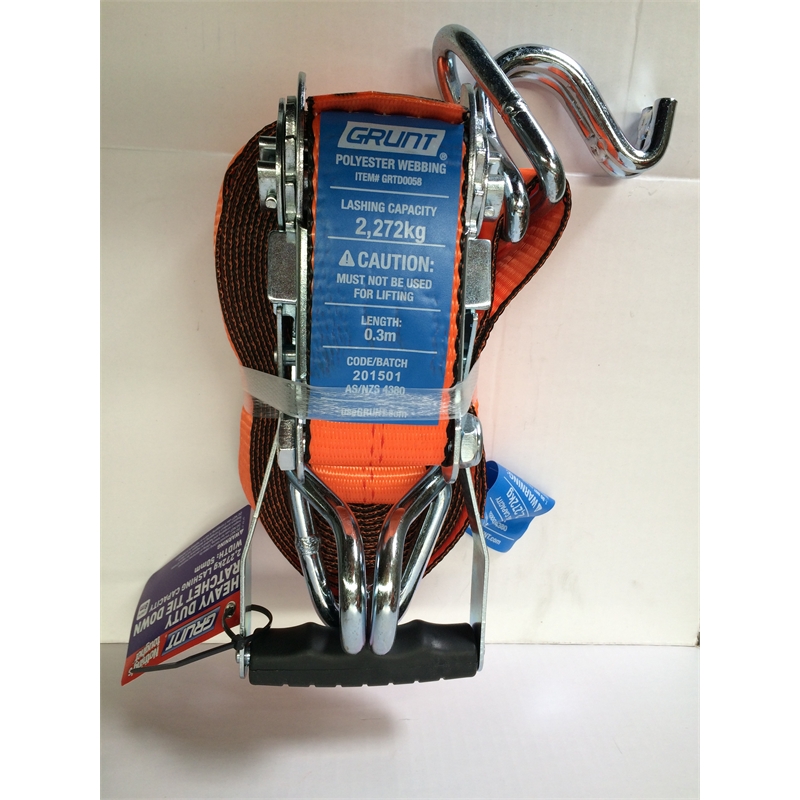 Grunt 50mm x 8m Ratchet Tie Down Bunnings Warehouse