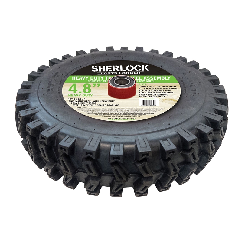 Sherlock 16" x 4.8" Heavy Duty Tread Wheelbarrow Wheel Bunnings Warehouse