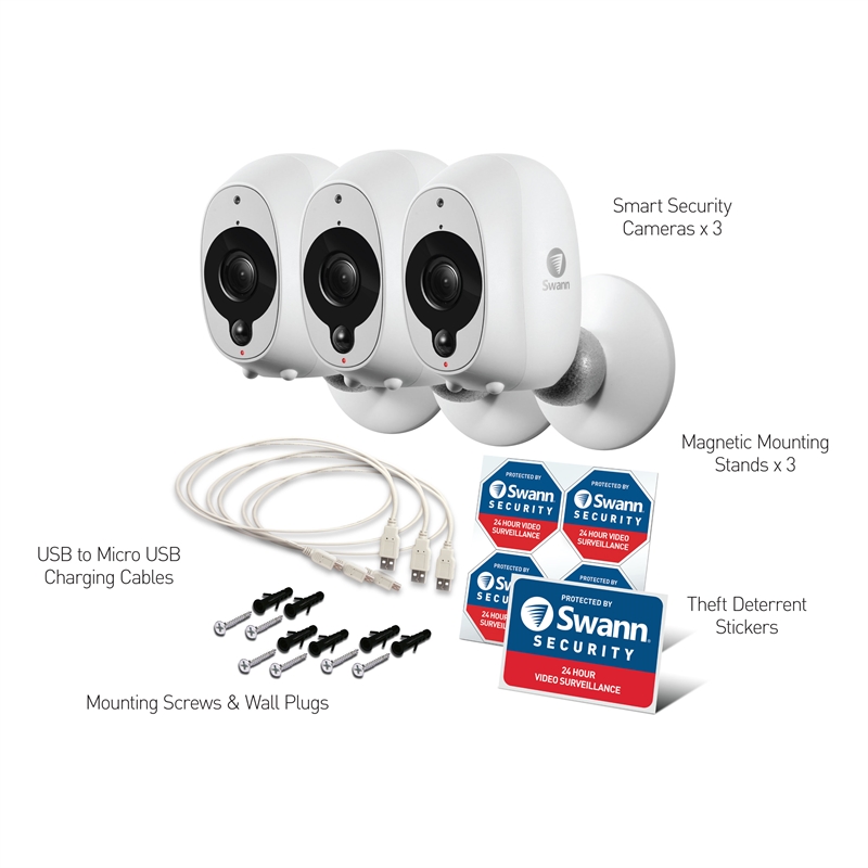 Swann Smart Security Cameras Pack of 3 Bunnings Warehouse