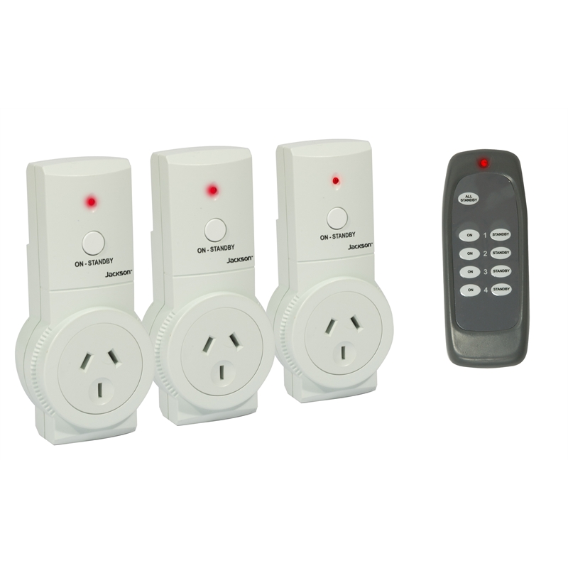 Jackson Remote Controlled Outlets With Handheld Transmitter - 3 Pack I 