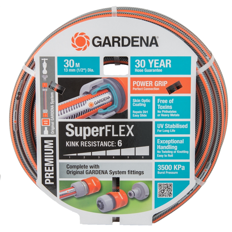 Gardena 13mm x 30m SuperFLEX Fitted Garden Hose I/N 3120805 Bunnings