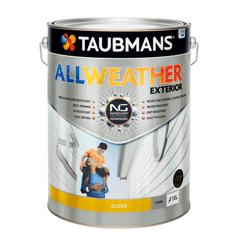 Taubmans All Weather Gloss Dark Exterior Paint 10L