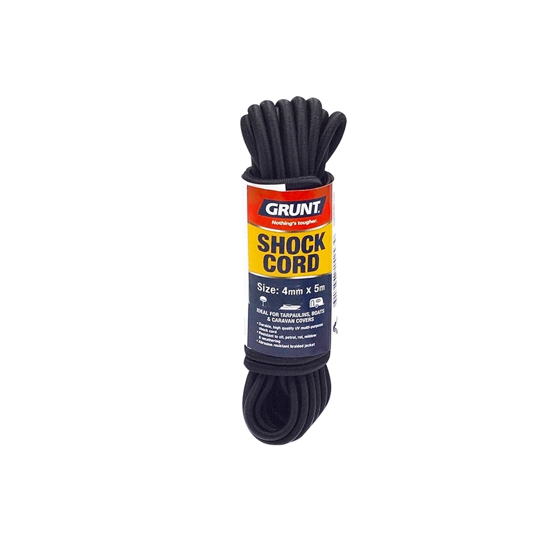 Grunt 4mm X 5m Black Shock Cord | Bunnings Warehouse