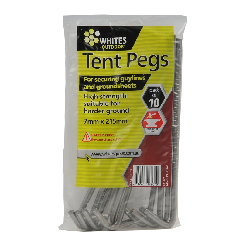 Whites 7 x 215mm High Strength Tent Pegs 10 Pack Bunnings Warehouse
