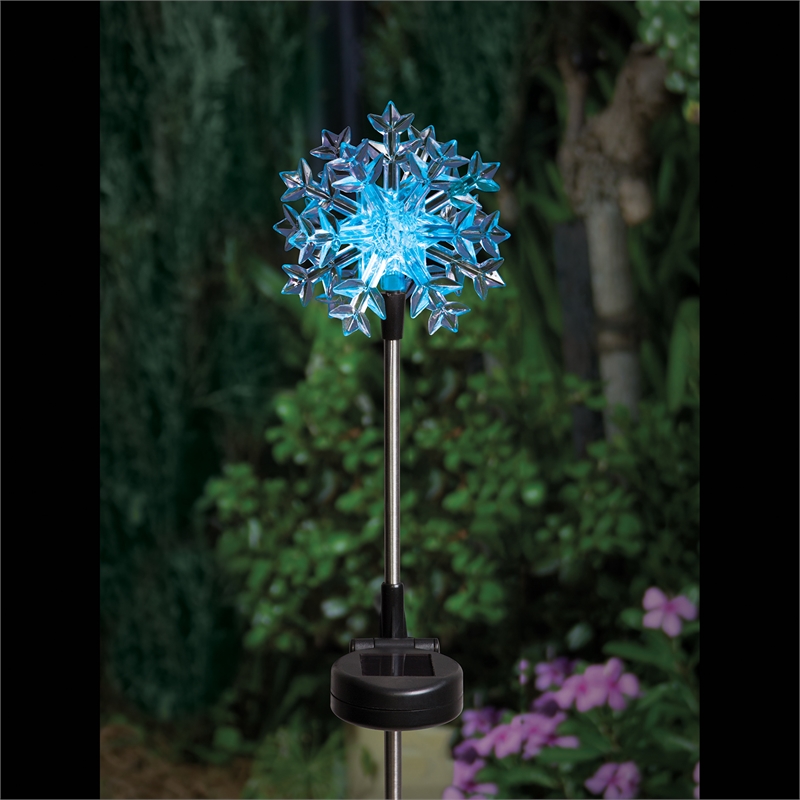 Lytworx 75cm LED Colour Change Solar Snowflake Stake Lights