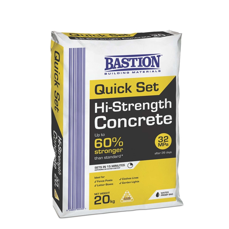 Bastion 20kg Quick Set HiStrength Concrete Bunnings Warehouse