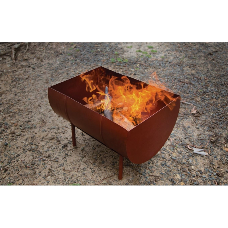 Glow Olive Drum Fire Pit Bunnings Warehouse