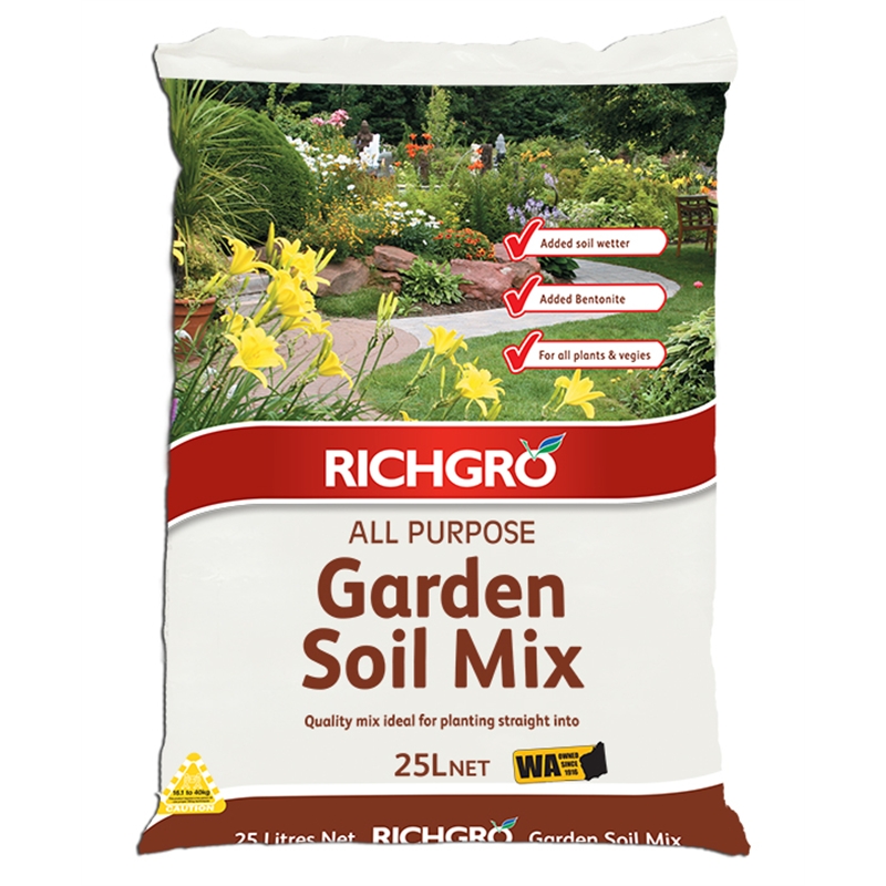 Richgro 25L All Purpose Garden Soil Mix I/N 2961503 Bunnings Warehouse