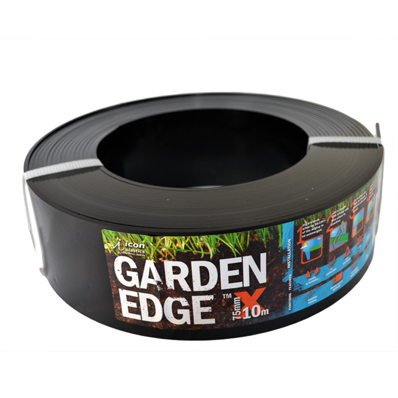 Icon Plastics 75mm x 10m Black Garden Edge | Bunnings Warehouse