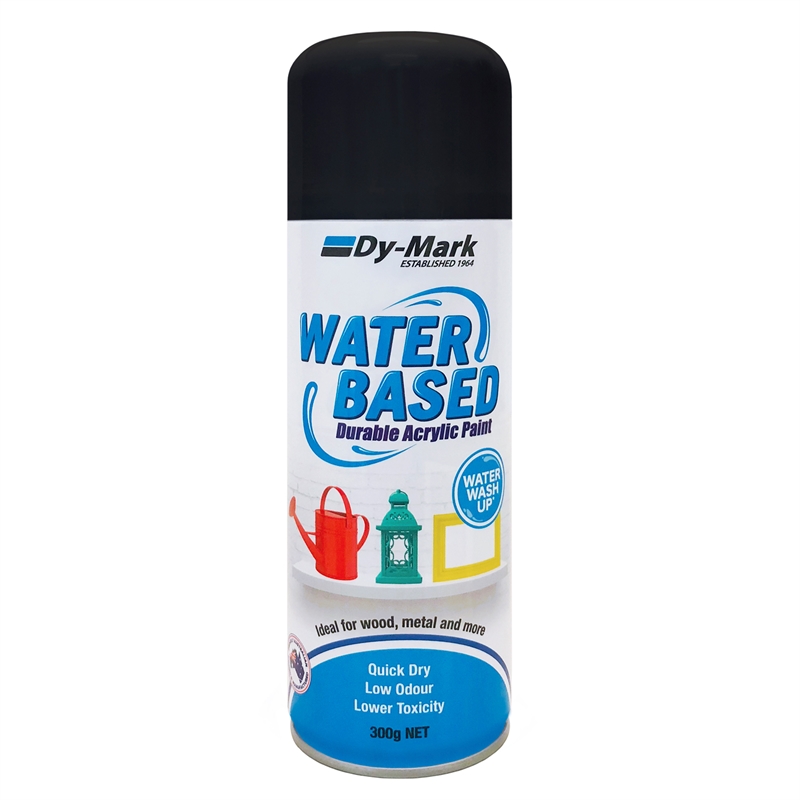 DyMark 300g Gloss Water Based Black Acrylic Spray Paint Bunnings