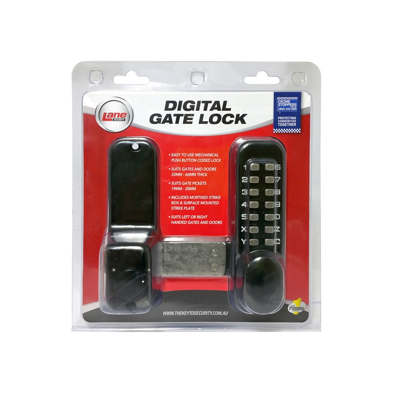 Lane Black Digital Gate Lock Bunnings Warehouse