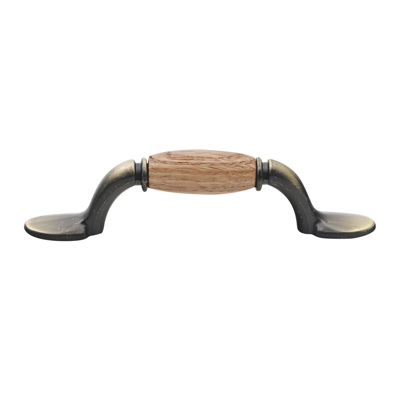 Handle Wood Prestige Bagged Oak&ant Brass Curved 2407743 ...