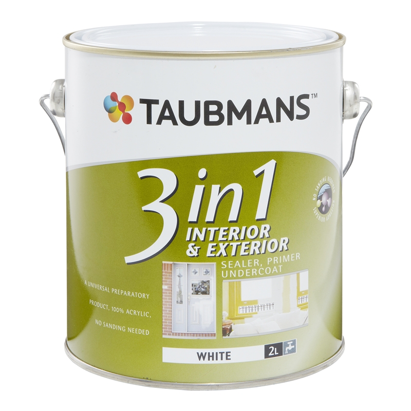 Taubmans 3 in 1 2L White Sealer Primer Undercoat I/N 1540115 Bunnings