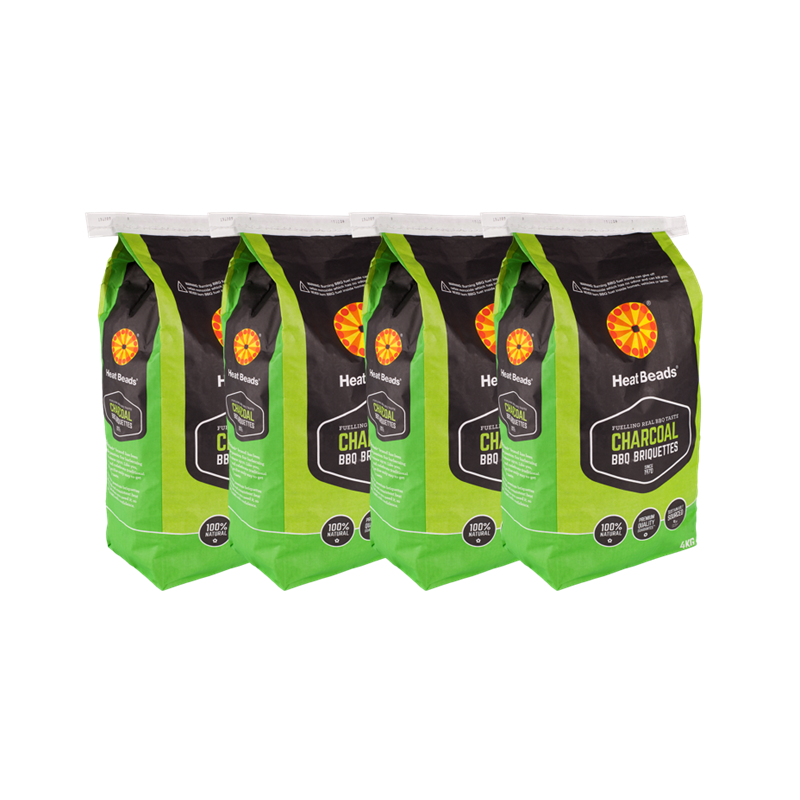Heat Beads 16kg Charcoal BBQ Briquettes 4 x 4kg Carton Bunnings