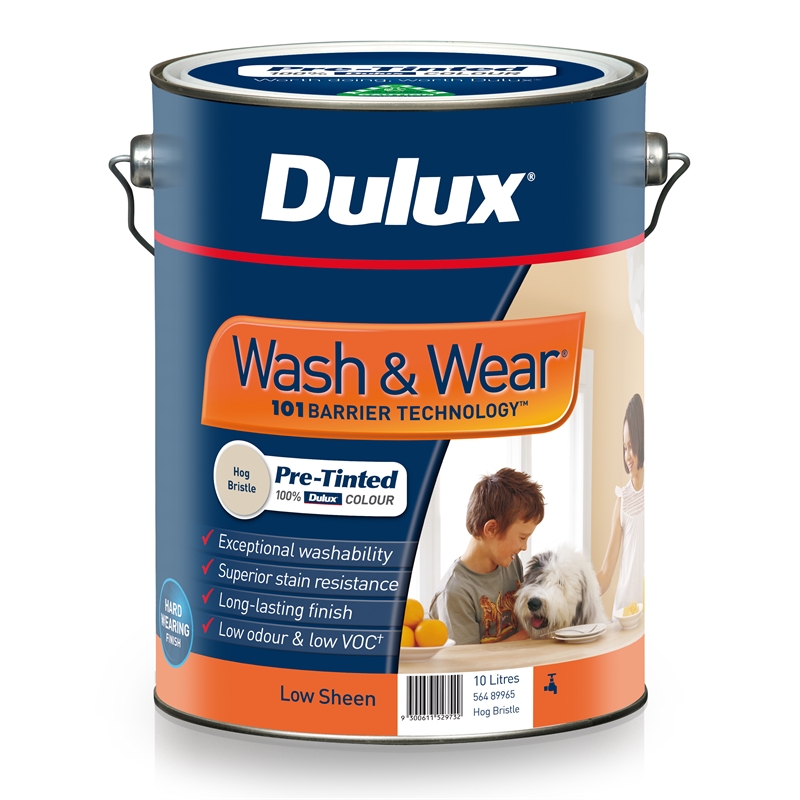 Dulux 10L Wash & Wear Low Sheen Hog Bristle I/N 1400637 | Bunnings ...