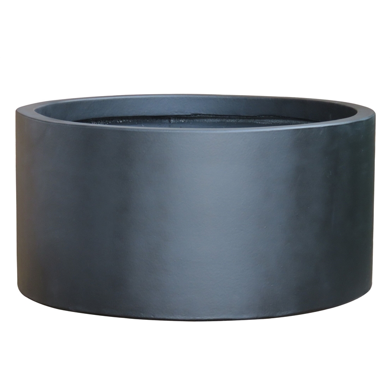 Lotus 46 x 21cm Medium Black Low Cylinder Pot | Bunnings Warehouse