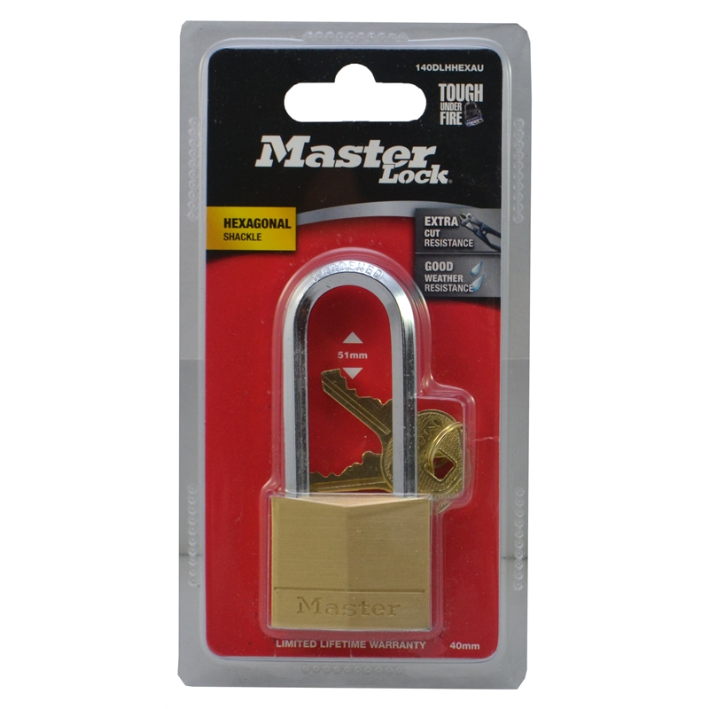Master Lock 40mm Diamond Brass Long sShackle Padlock Bunnings Warehouse