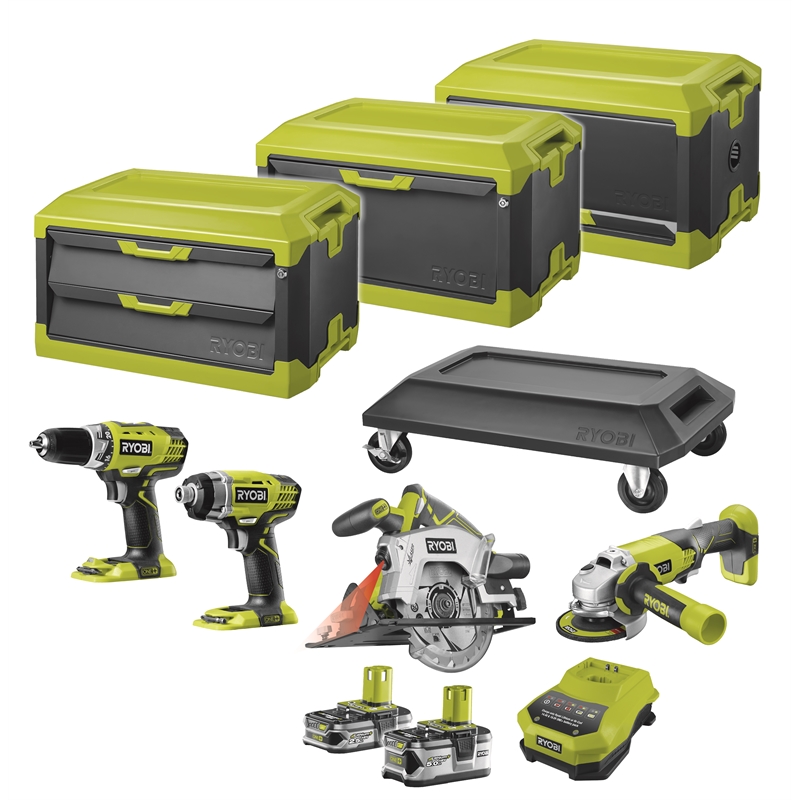 Ryobi ONE+ 18V 4 Piece Kit with Toolblox Bunnings Warehouse