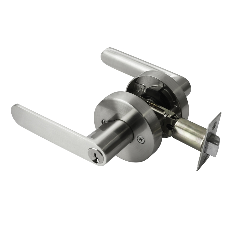 Ikonic Brushed Nickel Lever Contempo Entrance Set Bunnings Warehouse