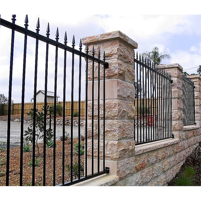 Protector Aluminium 2400 x 1200mm Black Spear Top Garden Fence Panel