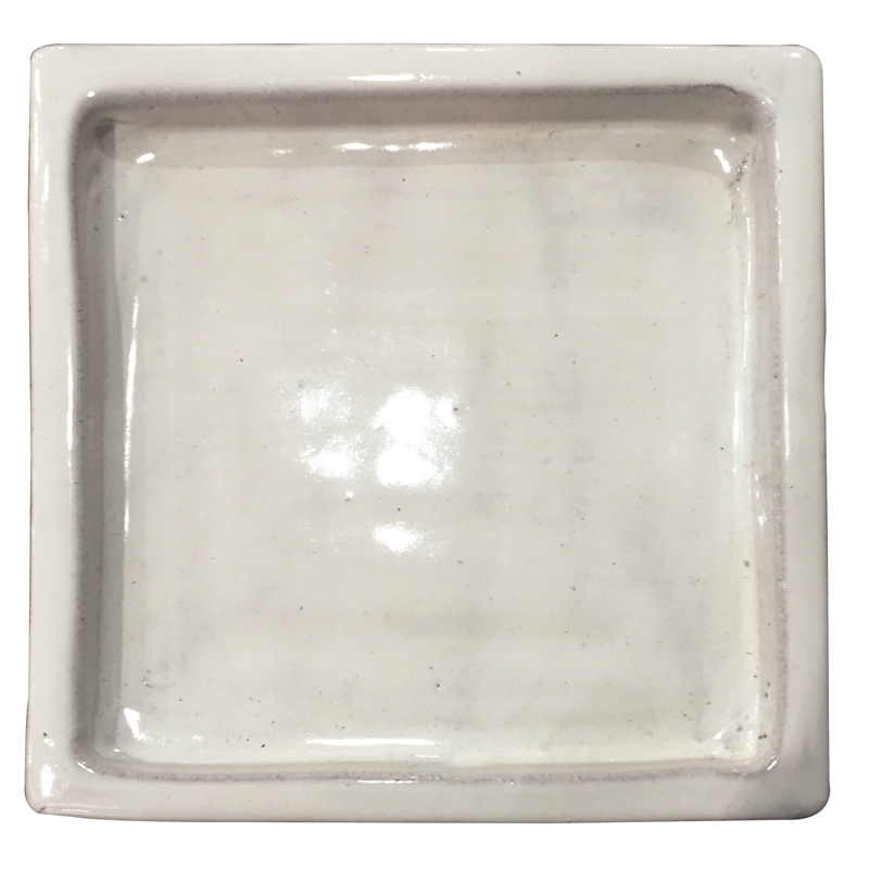 Northcote Pottery White Primo Glazed Terracotta Sqaure Saucer 350mm