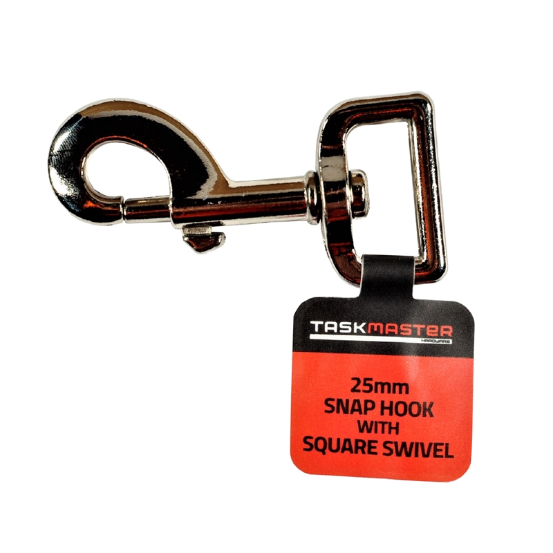 Taskmaster 25mm Nickel Plated Square Swivel Snap Hook Bunnings Warehouse