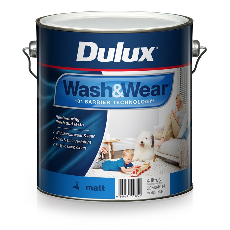 Dulux Wash&Wear 4L Deep Matt Paint | Bunnings Warehouse