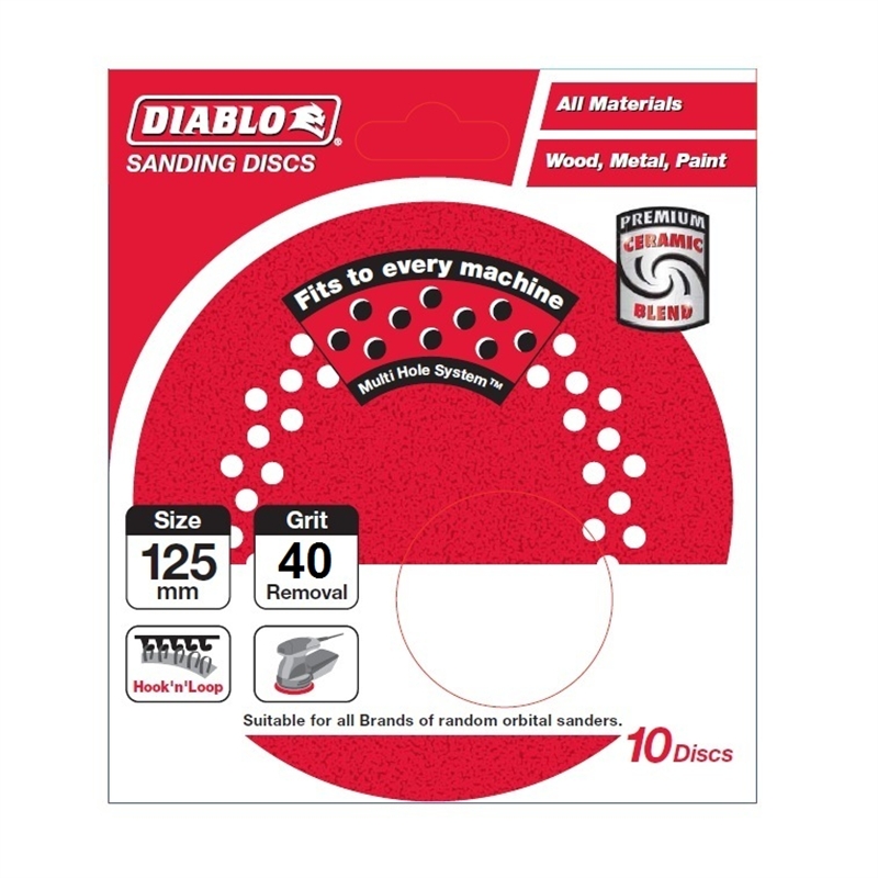 Diablo 125mm 40 Grit Multi Surface Orbital Sanding Discs 10 Pack   94b18e8d Fc73 4864 A098 92f4c149d0b6 