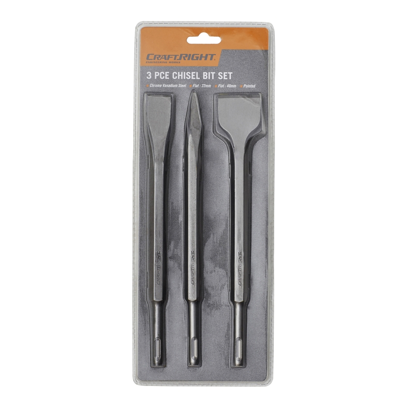 Craftright 3 Piece SDS Chisel Bit Set I/N 6360033 Bunnings Warehouse
