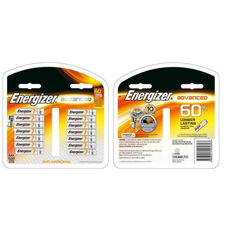 Energizer Advance Alkaline AAA Batteries - 24 Pack | Bunnings Warehouse