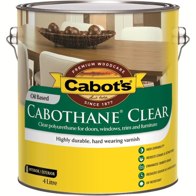 Cabot's 4L Cabothane Clear Satin Oil Based Timber Varnish
