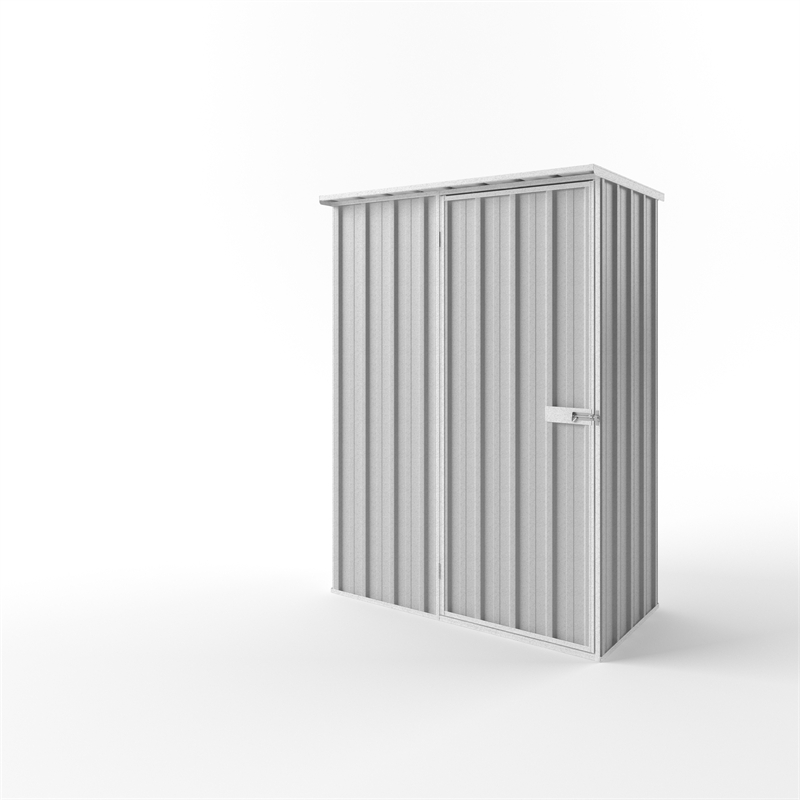 EasyShed 1.50 x 0.75 x 2.12m Zinc Flat Roof Garden Shed I 