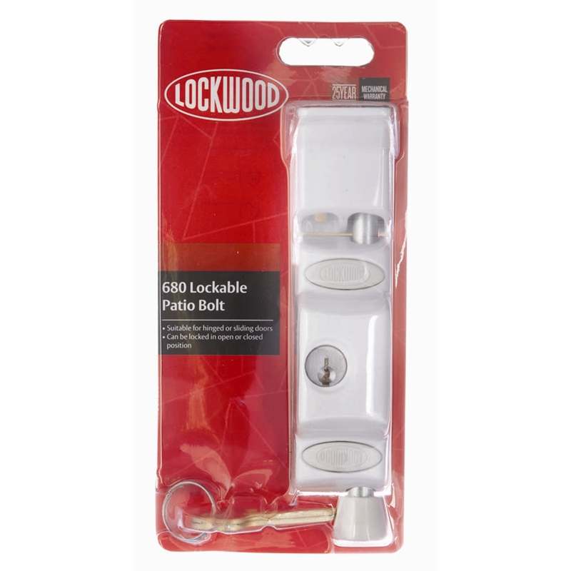 Lockwood White Patio Door Bolt Bunnings Warehouse