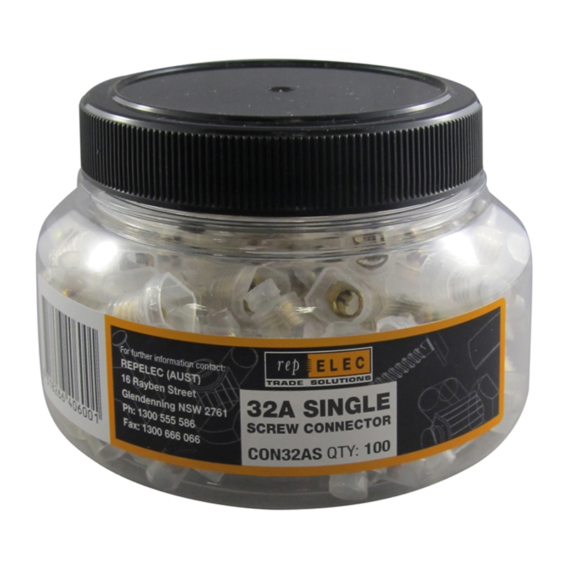 Repelec 32A Single Screw Connectors 100 Pack Bunnings Warehouse