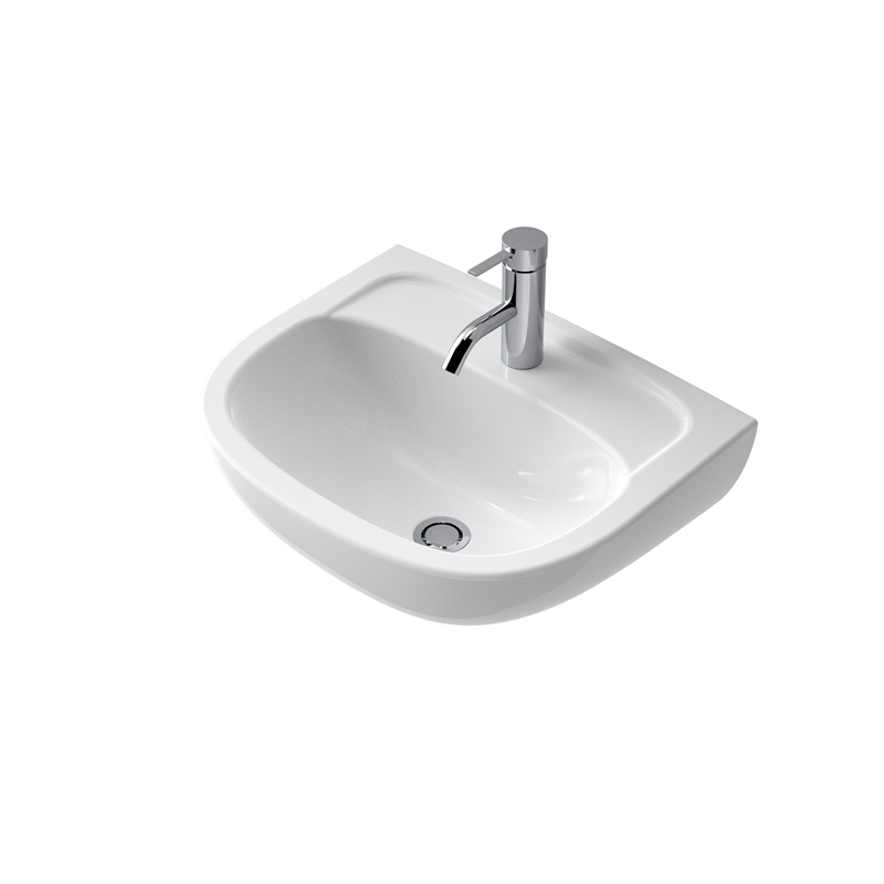 Caroma White Flora Wall Basin With 1 Tap Hole