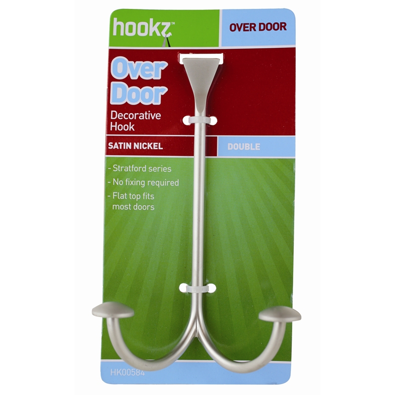 Hookz Satin Nickel Double Over Door Hook I/N 3930348 Bunnings Warehouse