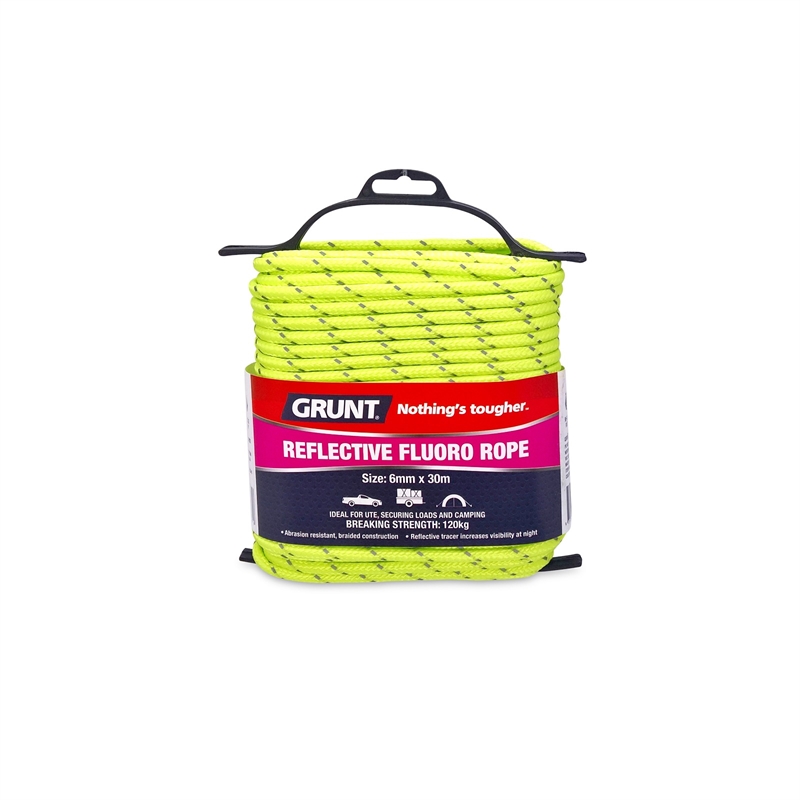 Grunt 6mm X 30m Green Reflective Rope Bunnings Warehouse