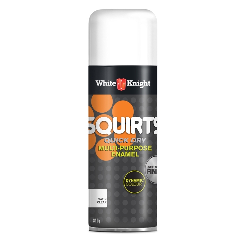 White Knight 310g Squirts Satin Crystal Clear Spray Paint